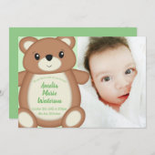 Teddy Bear Birth Ankündigung (Vorne/Hinten)