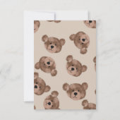 Teddy Bear Birthday Baby Shower Dankeskarte (Rückseite)