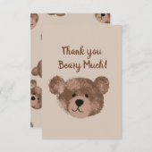 Teddy Bear Birthday Baby Shower Dankeskarte (Vorne/Hinten)