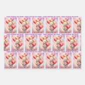 Teddy Bear Birthday Balloons Kindername & Alter Geschenkpapier Set (Vorderseite 2)