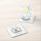 Teddy Bear Birthday Boy Blue Paper Untersetzer (Vor Ort)