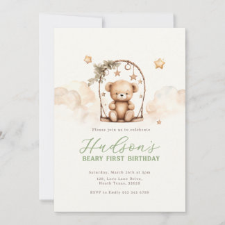 Teddy Bear Birthday Invitation Einladung