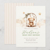 Teddy Bear Birthday Invitation Einladung (Vorne/Hinten)