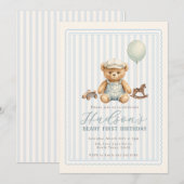 Teddy Bear Birthday Invitation Einladung (Vorne/Hinten)