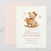 Teddy Bear Birthday Invitation Einladung (Vorne/Hinten)