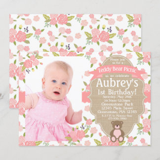 Teddy Bear Birthday Invitation - Teddy Bear Picnic Einladung