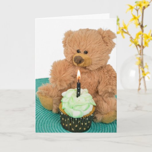 teddy bear birthday karte (Gelbe Blume)
