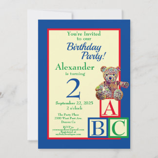 Teddy Bear Birthday Party Einladung