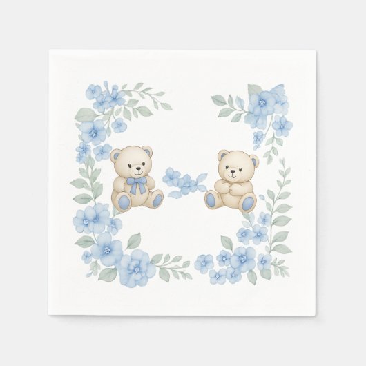 Teddy Bear Birthday Party Napkin Serviette (Vorderseite)