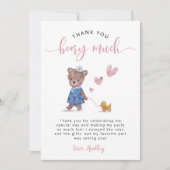 Teddy Bear Birthday Party Pink Dankeskarte (Vorderseite)