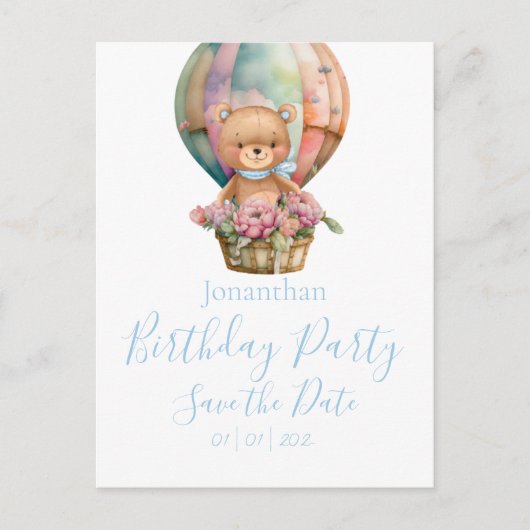 Teddy Bear Birthday Party Postkarte (Vorderseite)