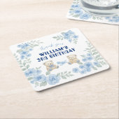 Teddy Bear Birthday Party Rechteckiger Pappuntersetzer (angewinkelt)