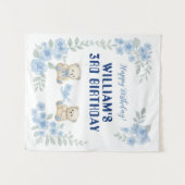 Teddy Bear Birthday Party Wandteppich (Vorderseite (Horizontal))