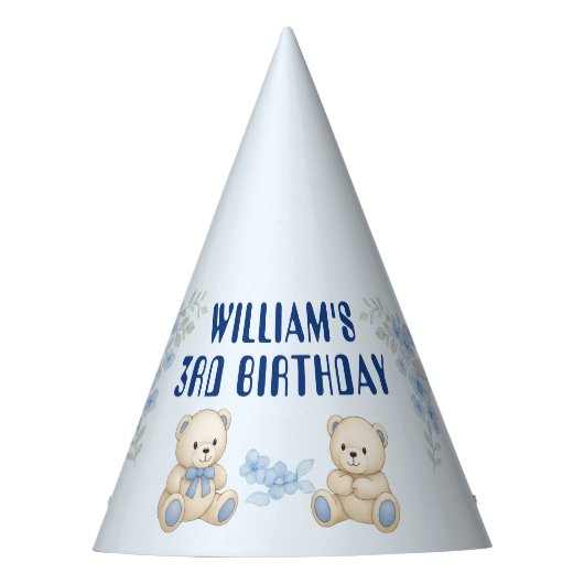 Teddy Bear Birthday Partyhütchen (Vorderseite)