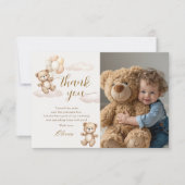 Teddy Bear Birthday Photo Dankeskarte (Vorderseite)