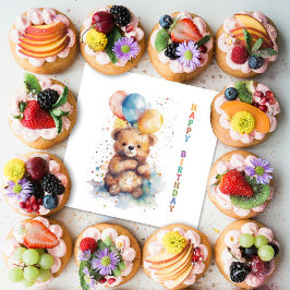 Teddy Bear Birthday Serviette