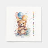 Teddy Bear Birthday Serviette (Vorderseite)