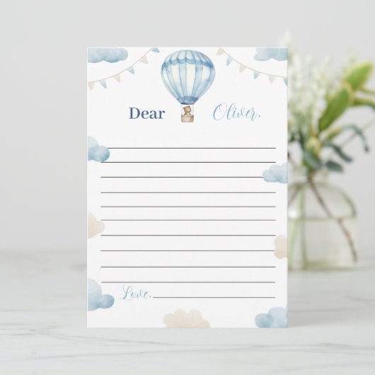 Teddy Bear Birthday Time Capsul Message Card Dankeskarte (Stehend Vorderseite)