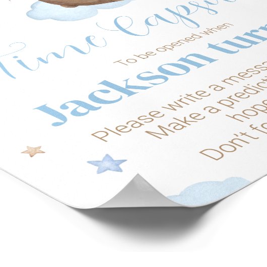 Teddy Bear Birthday Time Capsul Schild (Ecke)