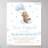 Teddy Bear Birthday Time Capsul Schild (Vorne)