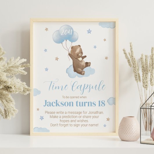 Teddy Bear Birthday Time Capsul Schild