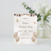 Teddy Bear Birthday Welcome Postcard Ankündigungspostkarte (Stehend Vorderseite)