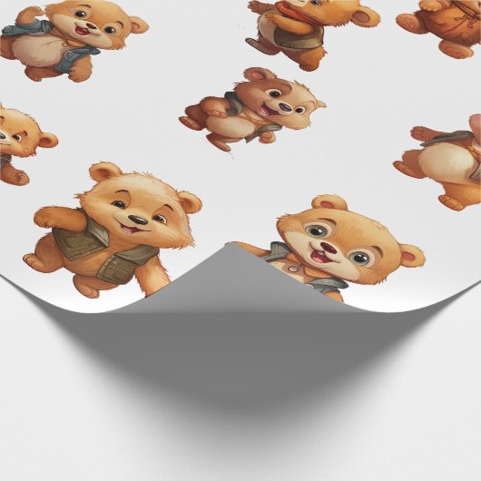 Teddy Bear Birthday Wrapping Paper Roll Geschenkpapier (Ecke)