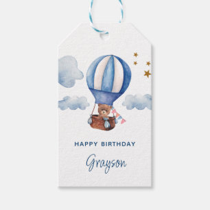 Teddy Bear Blau 1. Geburtstag Geschenkanhänger