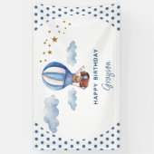 Teddy Bear Blue 1. Happy Birthday Banner (Vertikal)