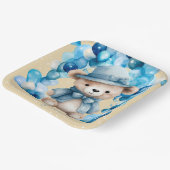 Teddy Bear Blue Arch Balloons Boy Baby Dusche Pappteller (Gewinkelt)