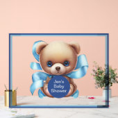 Teddy Bear Blue Baby Dusche Akryllische Beschriftu Acrylschild (Hochzeit)