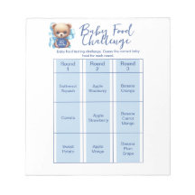 Teddy Bear Blue Baby Dusche Food Challenge Game