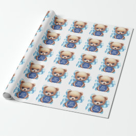 Teddy Bear Blue Baby Dusche Geschenkpapier