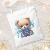 Teddy Bear Blue Baby Dusche Geschenktütchen (Ausgeschnitten)