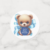 Teddy Bear Blue Baby Dusche Konfetti (Klein Vorderseite)