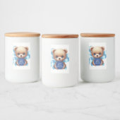 Teddy Bear Blue Baby Dusche Lebensmitteletikett (Flaschen)