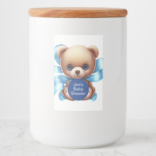 Teddy Bear Blue Baby Dusche Lebensmitteletikett