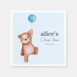 Teddy Bear Blue Baby Dusche Napkins Serviette