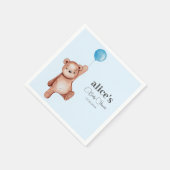 Teddy Bear Blue Baby Dusche Napkins Serviette (Ecke)