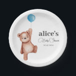 Teddy Bear Blue Baby Dusche Pappteller<br><div class="desc">Teddy Bear Blue Baby Dusche Napkins</div>