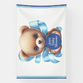 Teddy Bear Blue Baby Dusche Party Banner (Vertikal)
