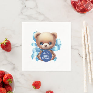 Teddy Bear Blue Baby Dusche Serviette