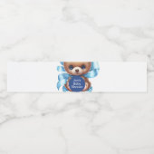 Teddy Bear Blue Baby Dusche Wasserflaschenetikett (Einzelnes Label)