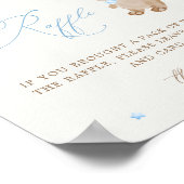 Teddy Bear Blue Baby Dusche Windelwanne Windelwann Poster (Ecke)