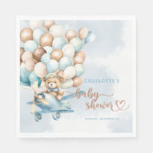 Teddy Bear Blue Baby Dusche wir können frühzeitig  Serviette (Vorderseite)