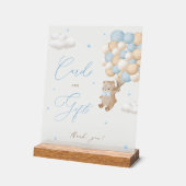Teddy Bear Blue Baby Duschkarten & Geschenke Acrylschild (Winkel)