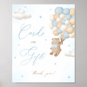 Teddy Bear Blue Baby Duschkarten & Geschenke Poster (Vorne)