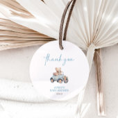 Teddy Bear Blue Ballon Bearly Wait Baby Dusche Geschenkanhänger