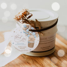 Teddy Bear Blue Ballon Bearly Wait Baby Dusche