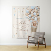 Teddy Bear Blue Ballon Bearly Wait Baby Dusche Wandteppich (Beispiel)